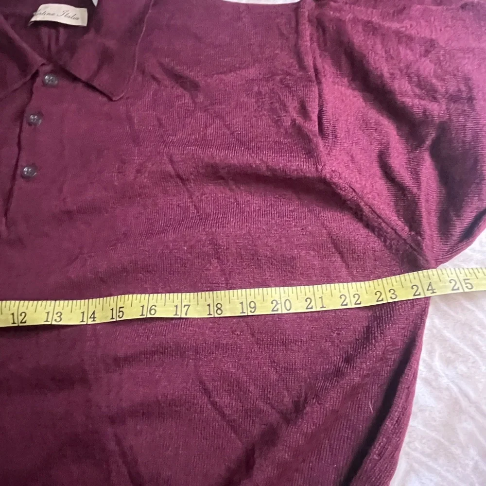 CORTINA ITALIA Mena Burgundy 100% Merino Wool Made In Italy Sweater Size L